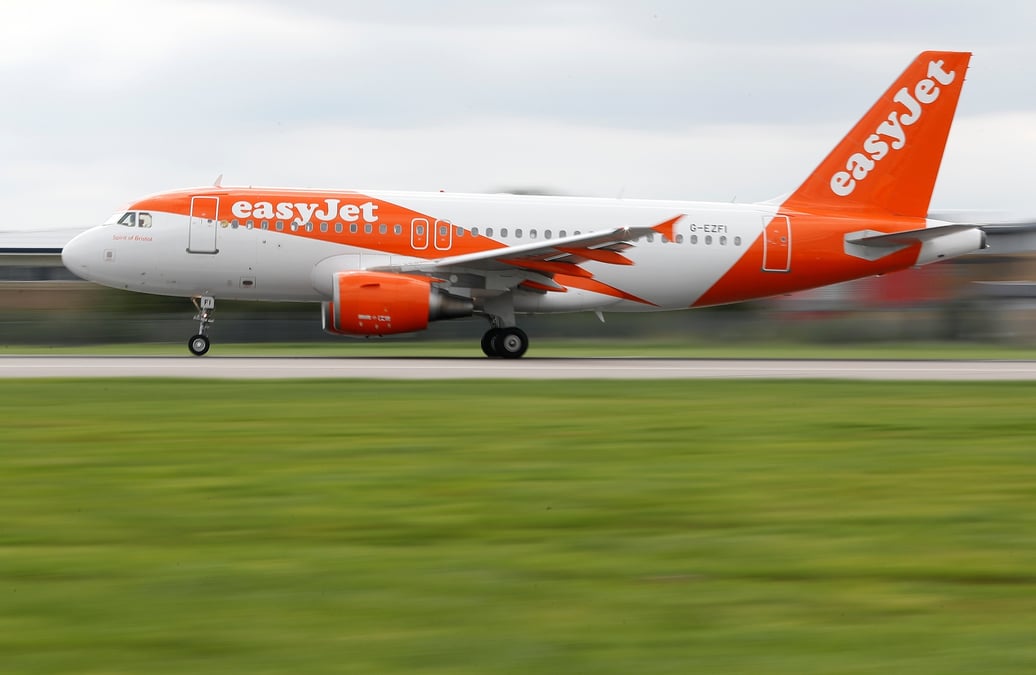 Photo d'un avion easyjet qui decolle