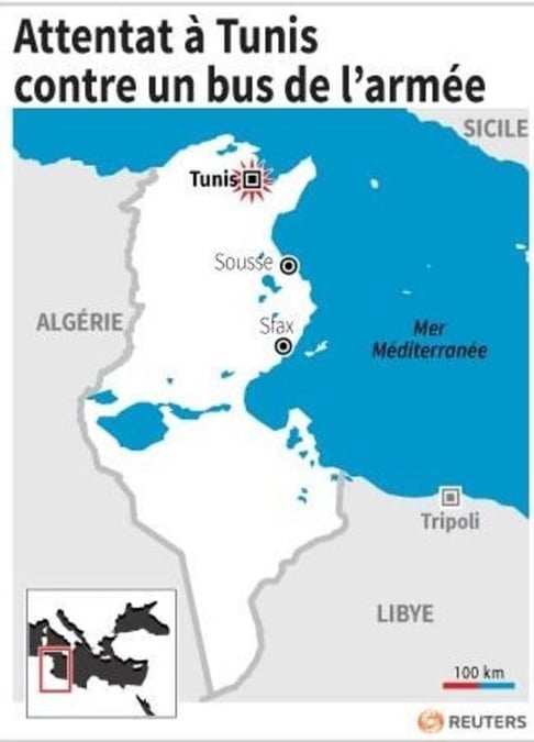 Attentat a tunis contre un bus de l’armee