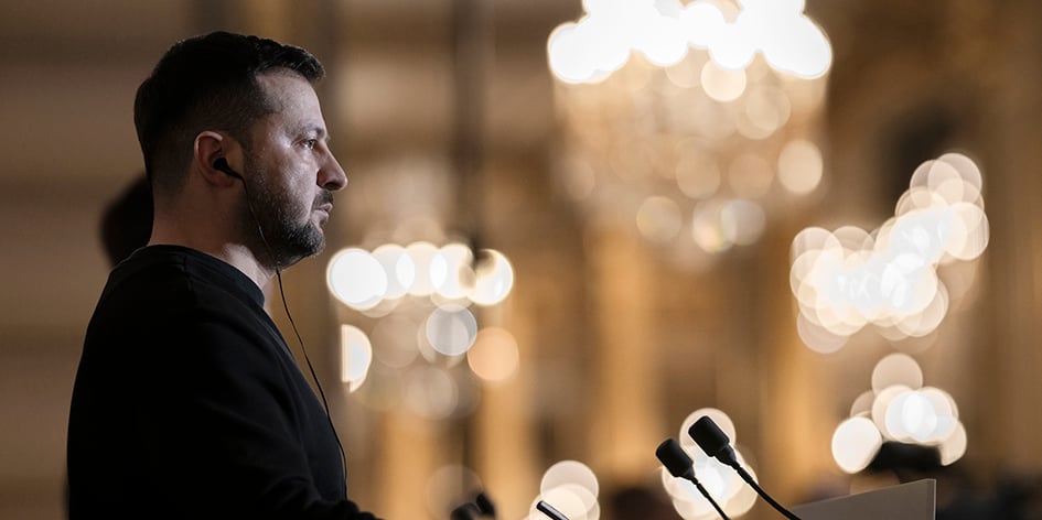 Volodymyr Zelensky, à la 60e Conférence sur la sécurité de Munich.