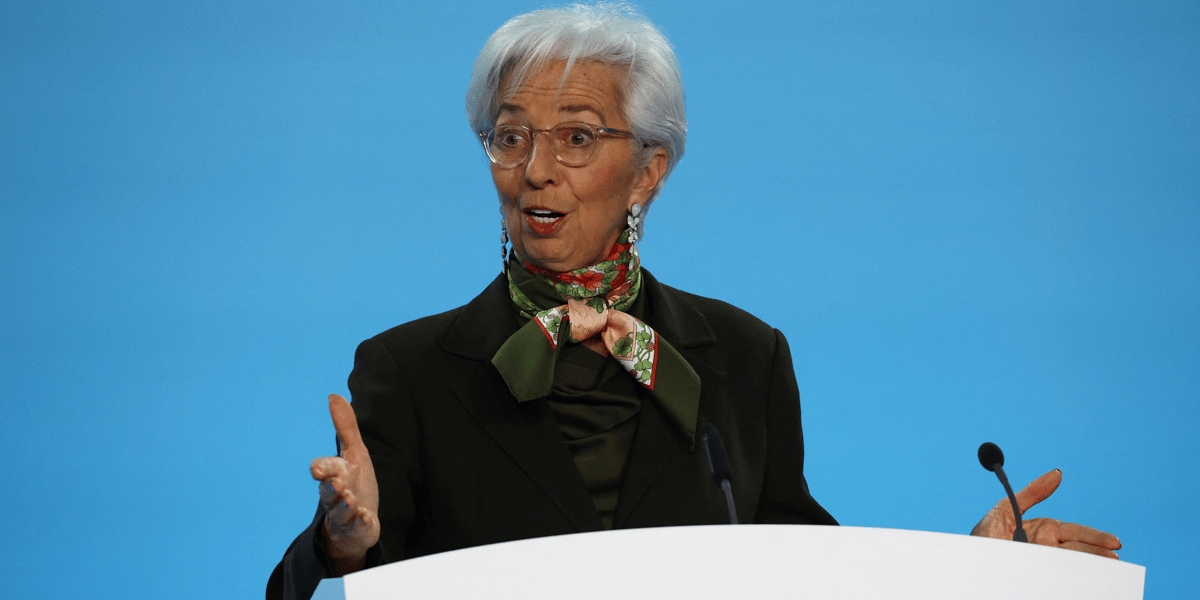 La presidente de la bce christine lagarde lors d'une reunion de politique monetaire du conseil des gouverneurs, a francfort