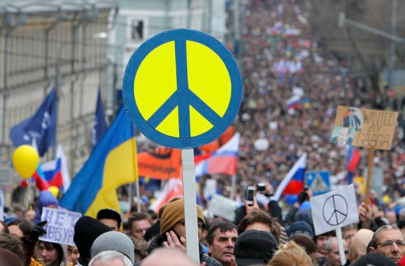 Manifestation à Moscou contre la politique de Poutine en Ukraine
