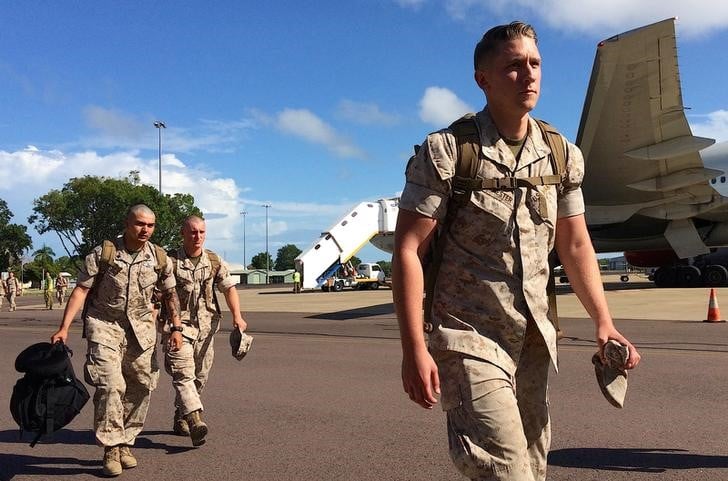 Plus d'un millier de marines debarquent en australie