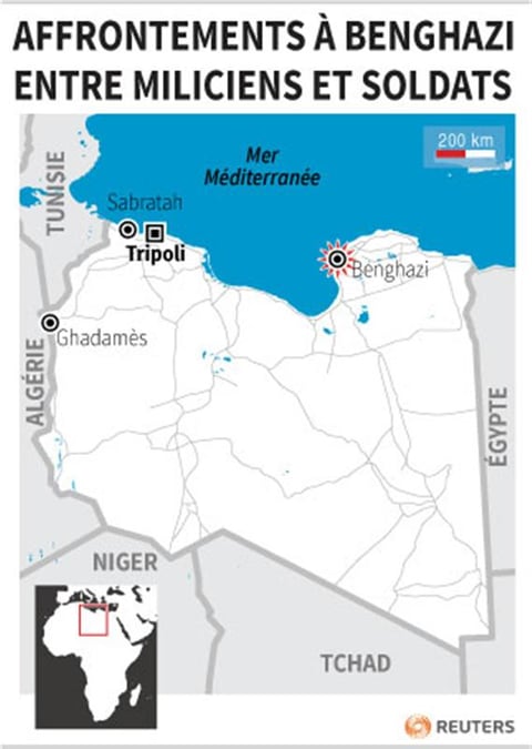 Quatre soldats libyens tués dans des combats à Benghazi