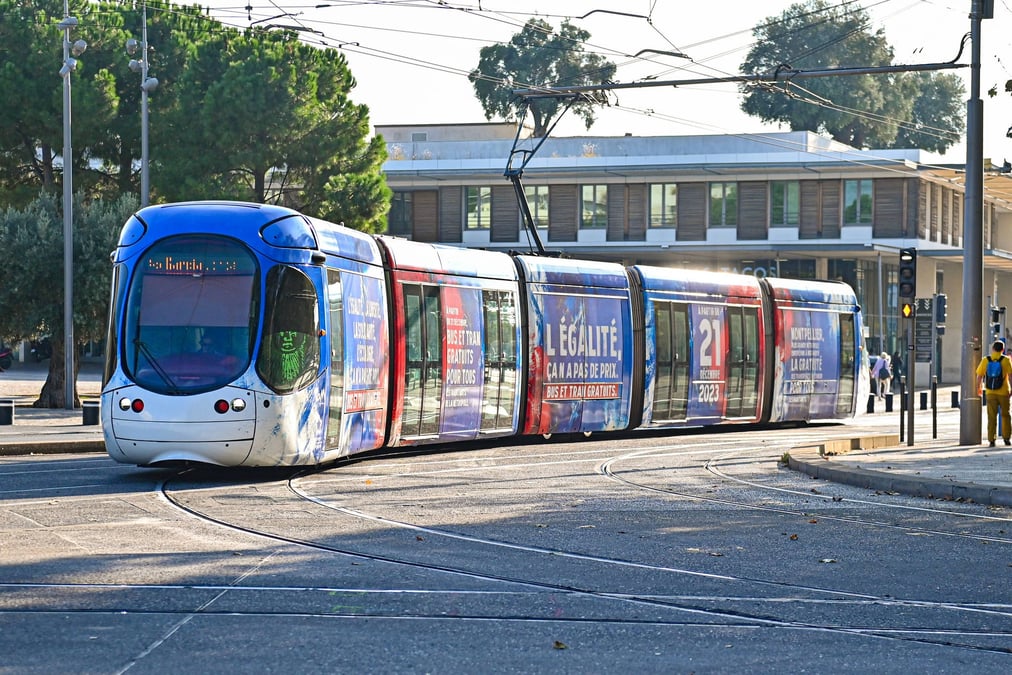 À Montpellier, le tramway est gratuit pour les résidents depuis décembre 2023.