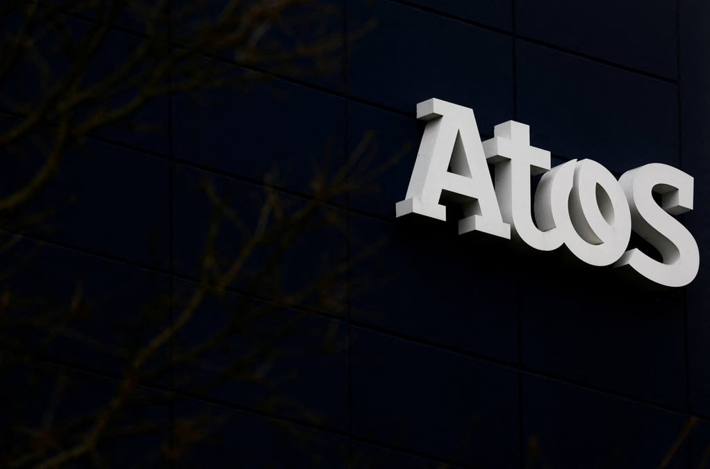 Le logo d'atos a nantes, en france