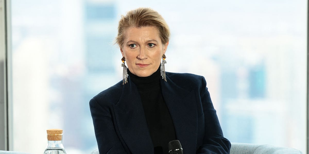 Marie-Claire Daveu, 
lors de l'événement 
« Fashion Our Future » , 
à New York, en mars 2023.