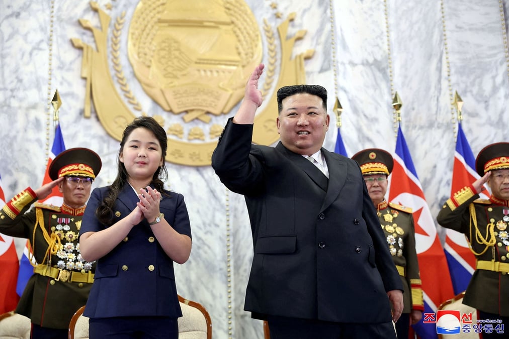Photo du dirigeant nord-coreen kim jong-un qui celebre l'anniversaire de la fondation de la coree du nord