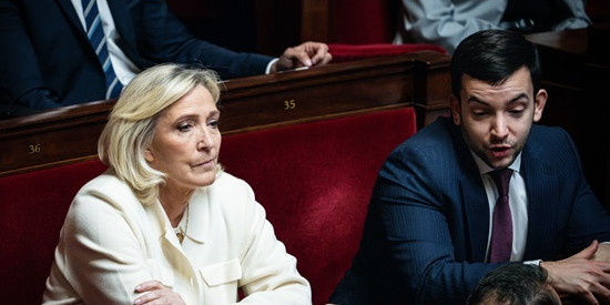 Marine Le Pen et Jean-Philippe Tanguy sur les bancs de l'Assemblée nationale.