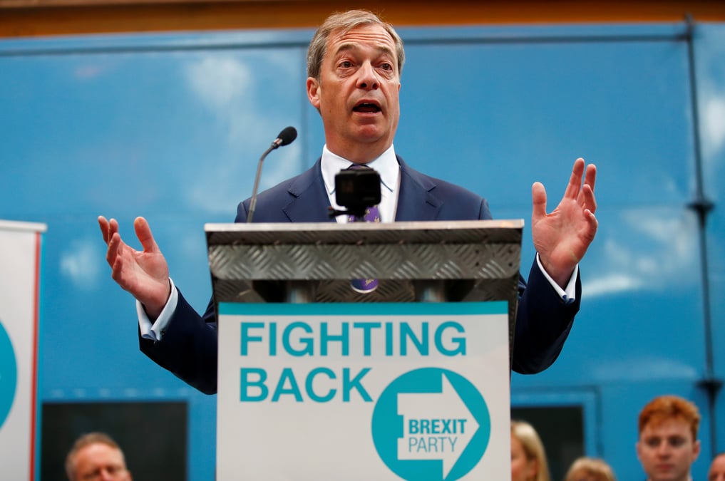 Le brexit party de farage en tete des intentions de vote pour les europeennes