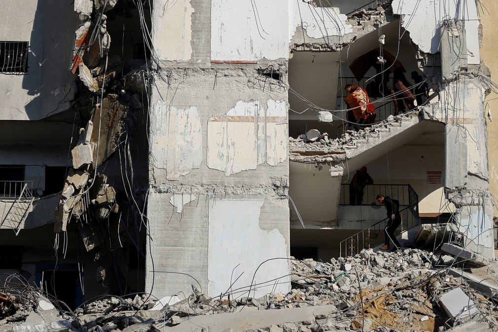 Le site d'une frappe aerienne israelienne a rafah, dans la bande de gaza