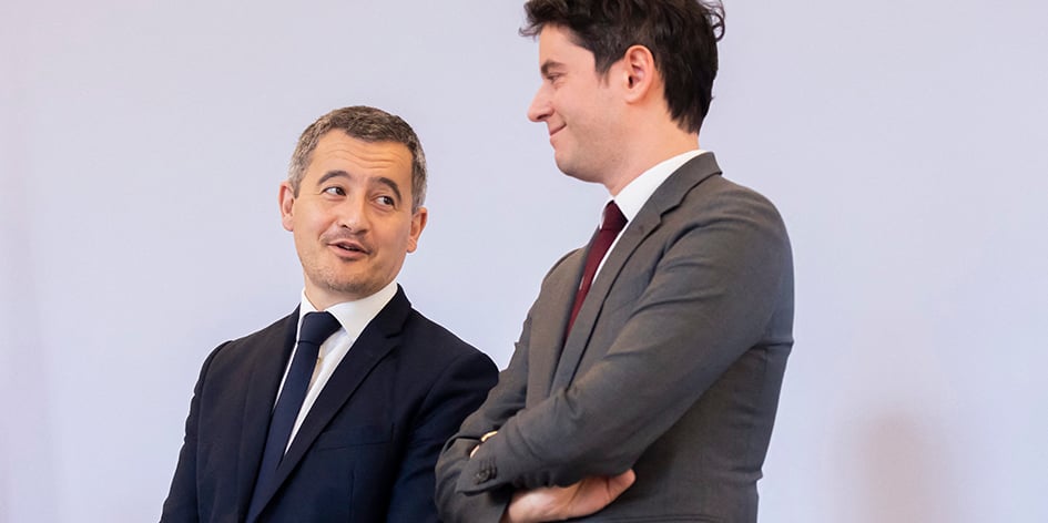 Gérald Darmanin (à gauche) avec Gabriel Attal.