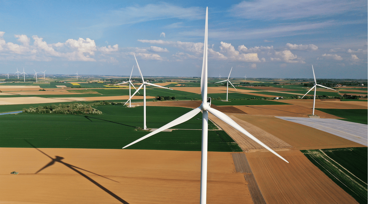 éolienne, france, champs