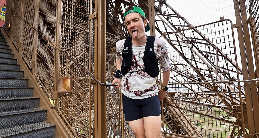Le 23 mars, dans le cadre de l’Ecotrail de Paris, Alexandre Boucheix grimpe les escaliers de la tour Eiffel.