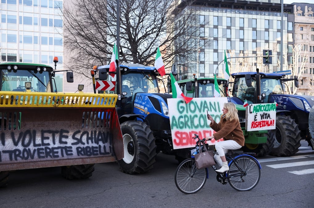 Manifestation des agriculteurs a milan