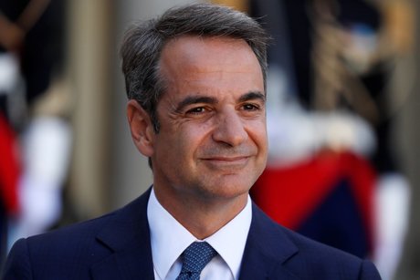 Le Premier ministre grec Kyriakos Mitsotakis, lors de sa visite à l'Elysée le 22 août 2019.