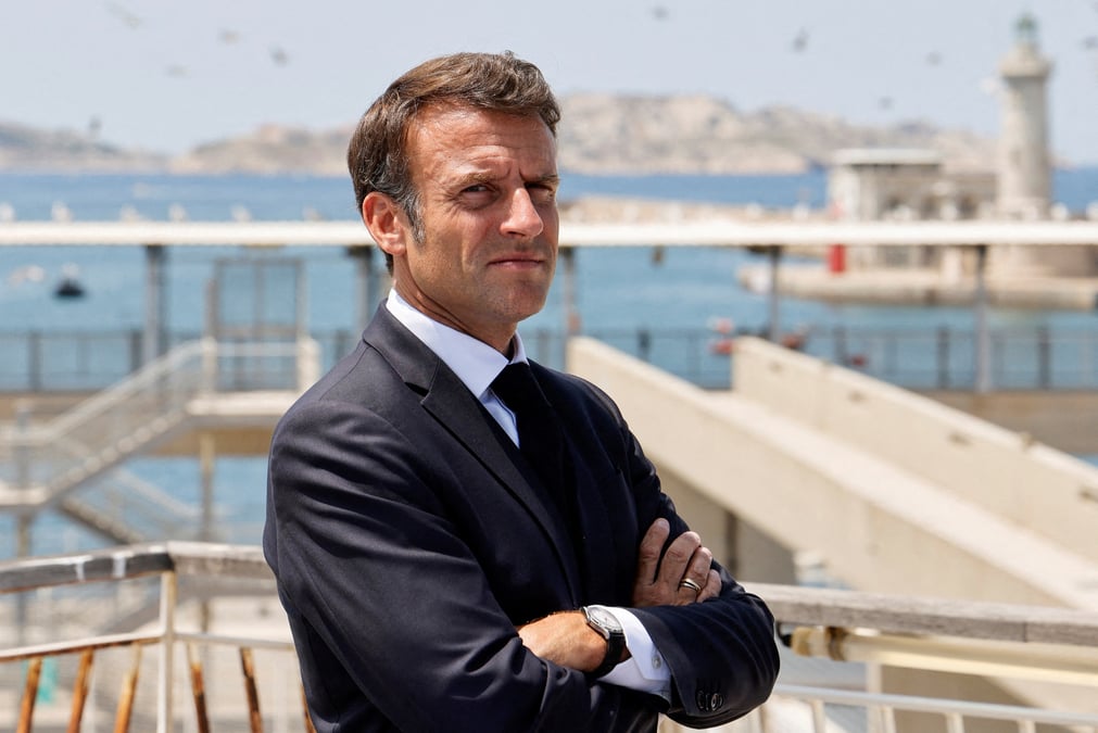 Emmanuel macron en visite a marseille