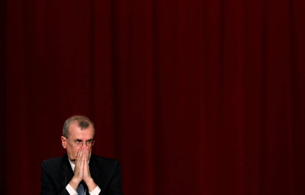 Francois villeroy de galhau, membre du conseil des gouverneurs de la bce et gouverneur de la banque de france lors du forum financier international paris europlace a tokyo
