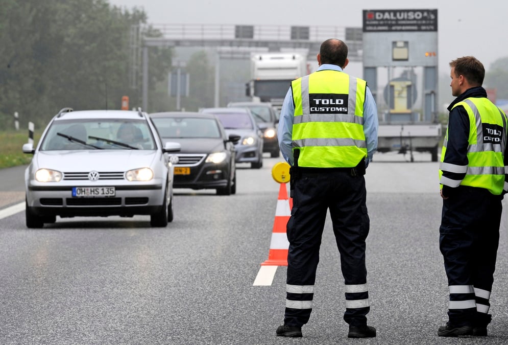 Un poste de controle a la frontiere germano-danoise a froslev