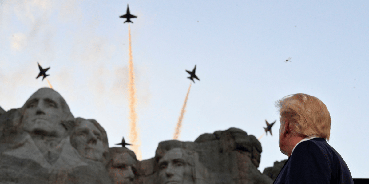 Trump, U.S. Navy Blue Angels, Mount Rushmore