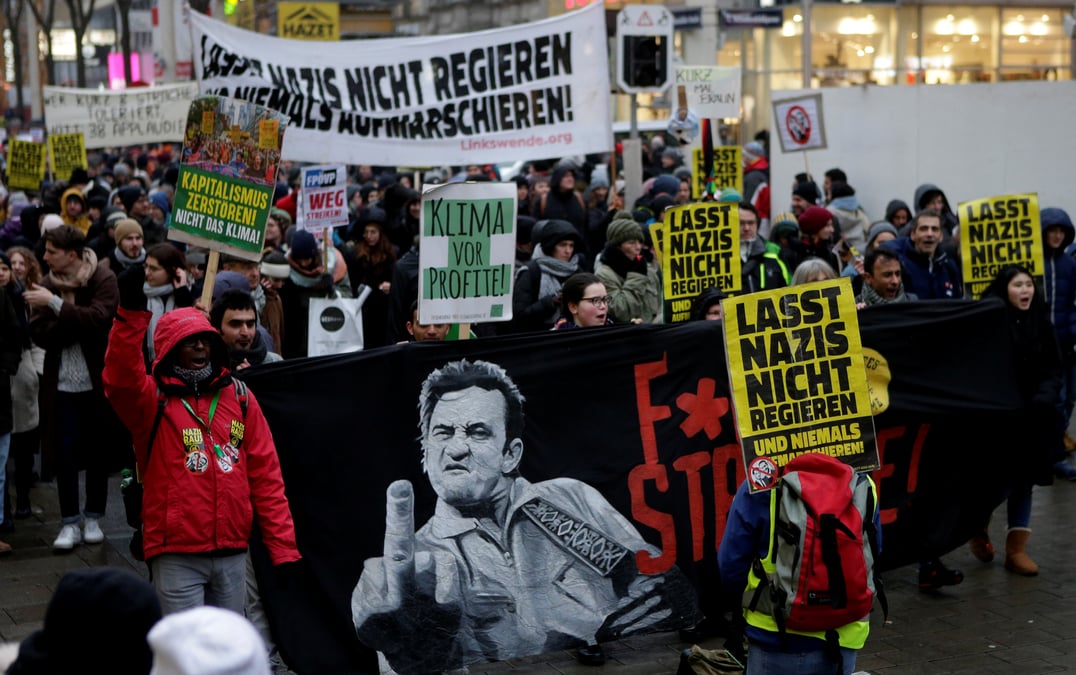 Manifestation contre l'extreme droite au pouvoir en autriche