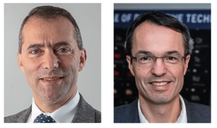 Ariel Sirat (à gauche), en partance pour Airbus, est remplacé par Denis Descheemaeker (à droite) à la direction générale de l'IRT Saint-Exupéry.