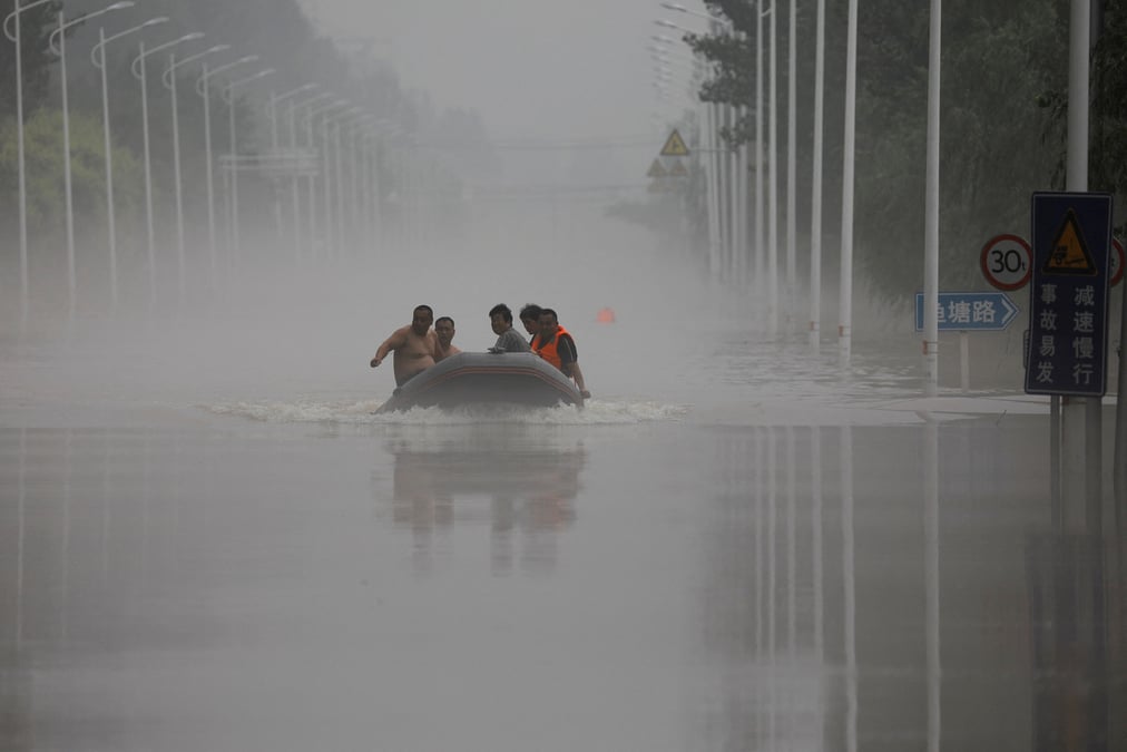 Inondations a zhuozhou, province de hebei