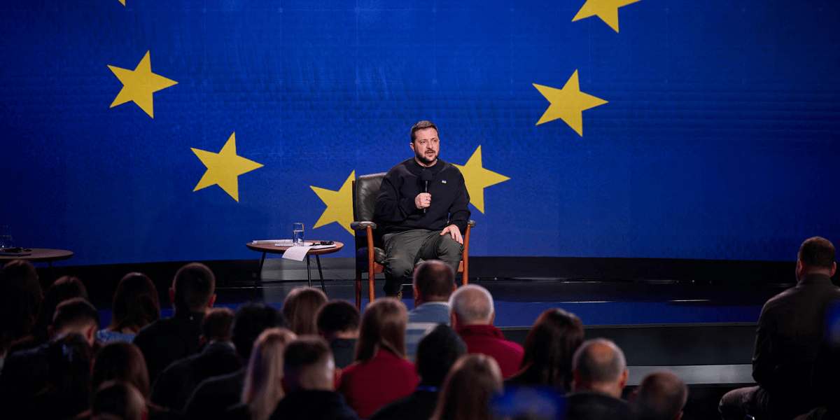Le président ukrainien Volodymyr Zelensky lors d'une conférence de presse à Kiev le 19 décembre.