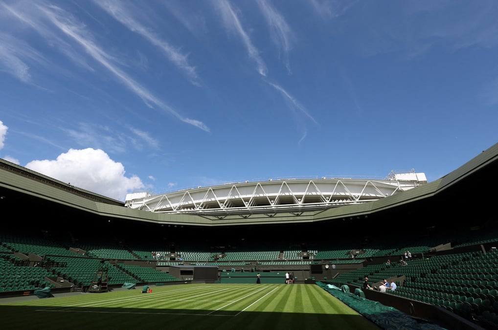 Photo d'archives de all england tennis and croquet club dans le quartier de wimbledon a londres