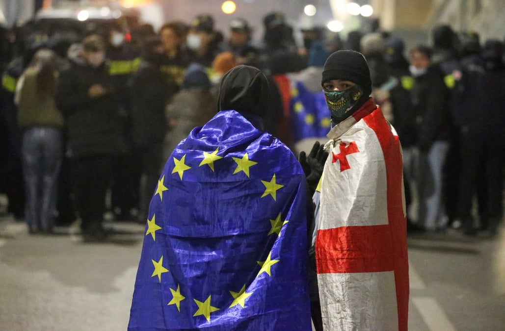 L'opposition georgienne organise un rassemblement pro-ue a tbilissi