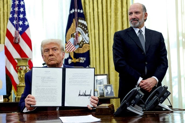 Le président américain Donald Trump dans le bureau ovale de la Maison Blanche.