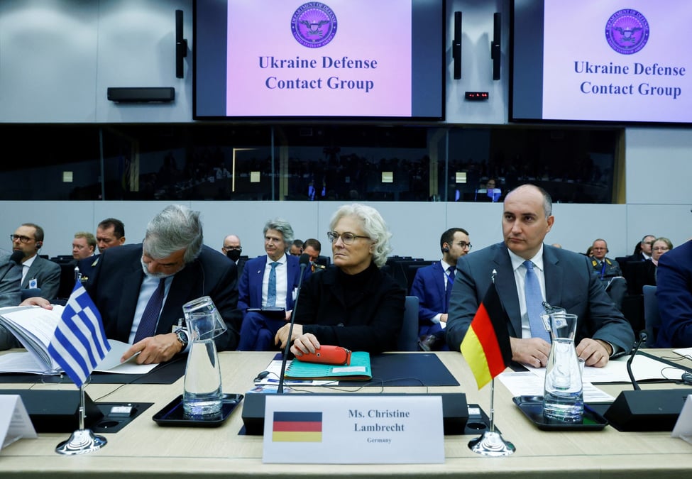 Photo d'archives de la ministre allemande de la defense, christine lambrecht, lors d'une reunion des ministres de la defense de l'otan