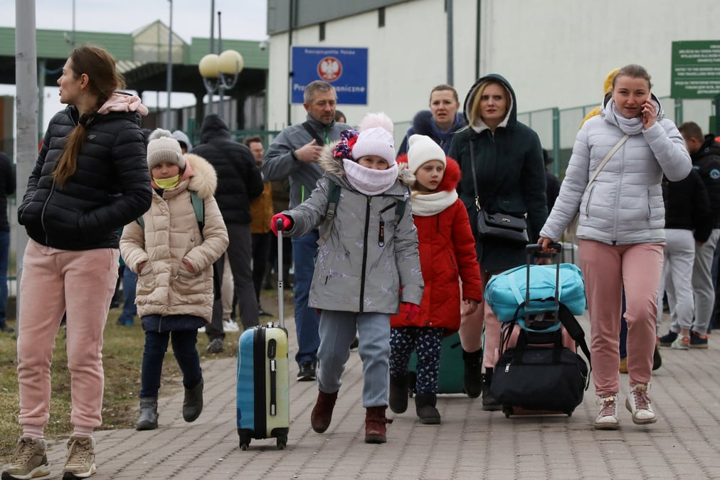Quelque 100.000 ukrainiens sont entres en pologne depuis l'invasion russe