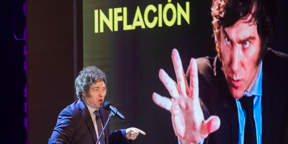 Javier Milei, économiste et candidat libertarien pour la présidence de l'Argentine d'octobre 2023.