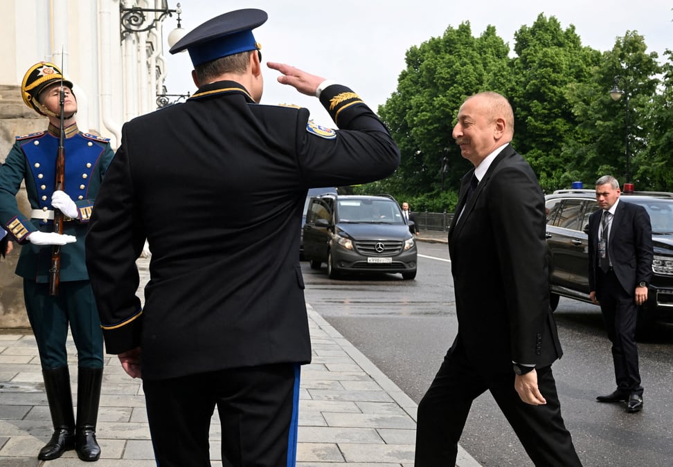 Photo d'archives de le president azerbaidjanais ilham aliyev a moscou, en russie