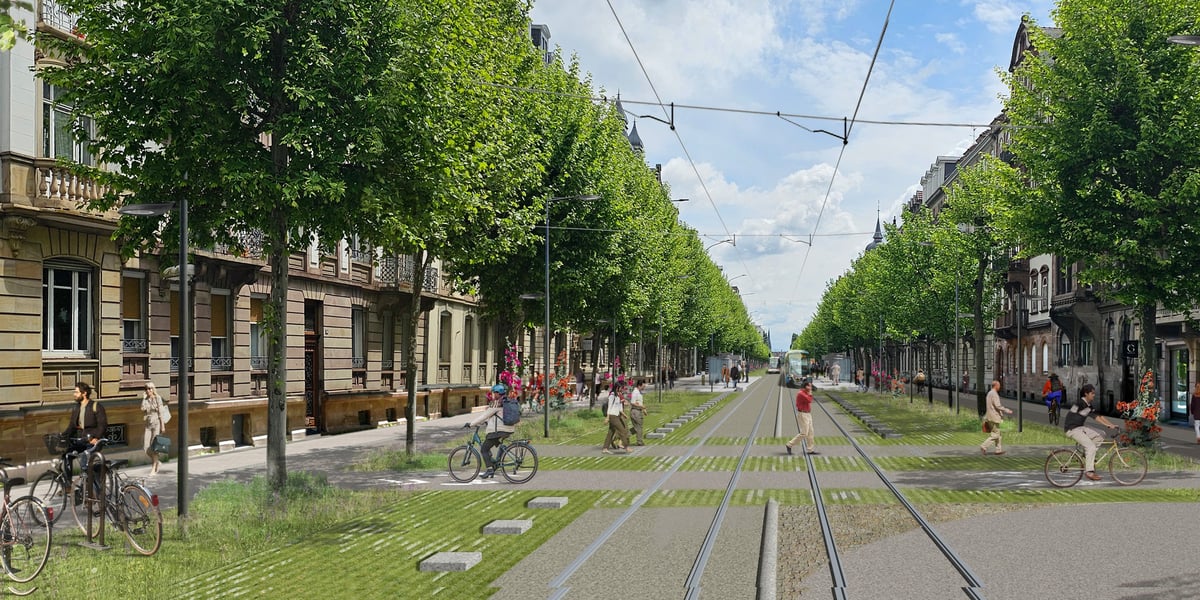 Le projet prévoyait le réaménagement de l'avenue des Vosges, un axe essentiel du transit automobile à Strasbourg. Malgré la place allouée aux piétons et aux vélos, il n'a pas convaincu.