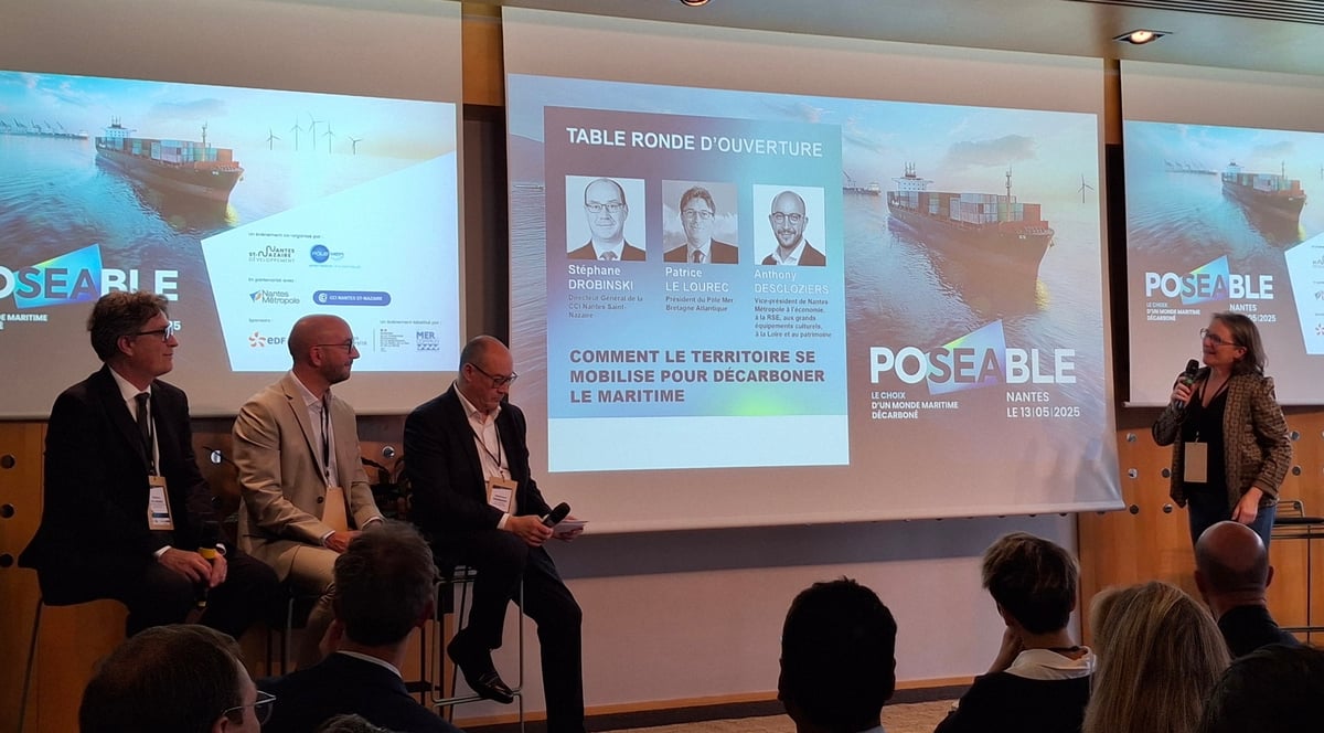PoSEAble, le premier événement professionnel dédié à la décarbonation des activités maritimes, a eu lieu à Nantes (Loire-Atlantique le 13 mai 2025.