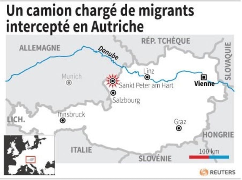 Un camion charge de migrants intercepte en autriche