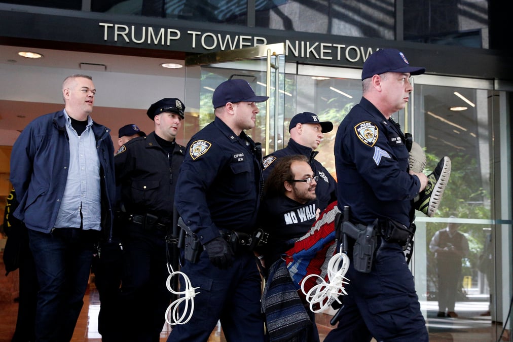 Manifestants arretes a la trump tower