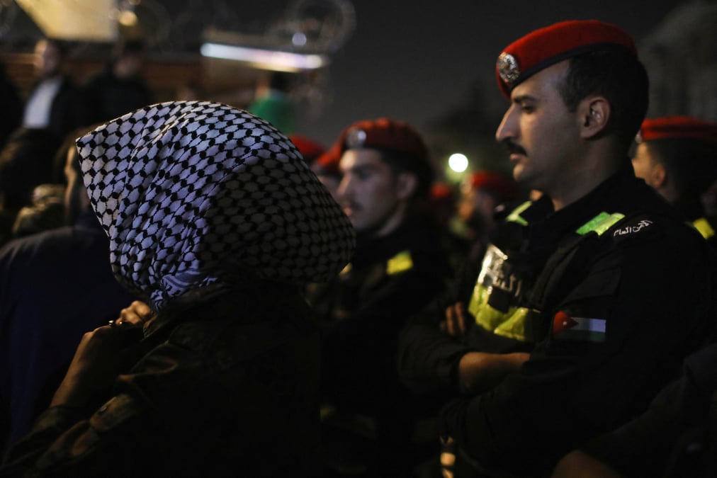 Manifestation de soutien aux palestiniens de gaza, a amman