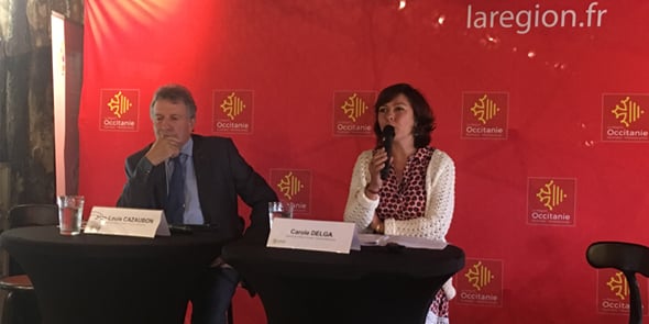 Carole Delga, présidente de Région, présente les axes de la votation à venir