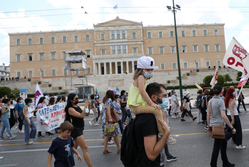 Greve et manifestation en grece contre un projet de reforme du travail