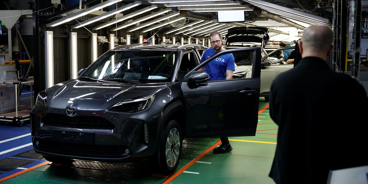 Une Yaris Cross fraichement assemblée à l'usine Toyota de Valenciennes. Avec la Yaris, cette voiture a été l'hybride la plus vendue l'an dernier.