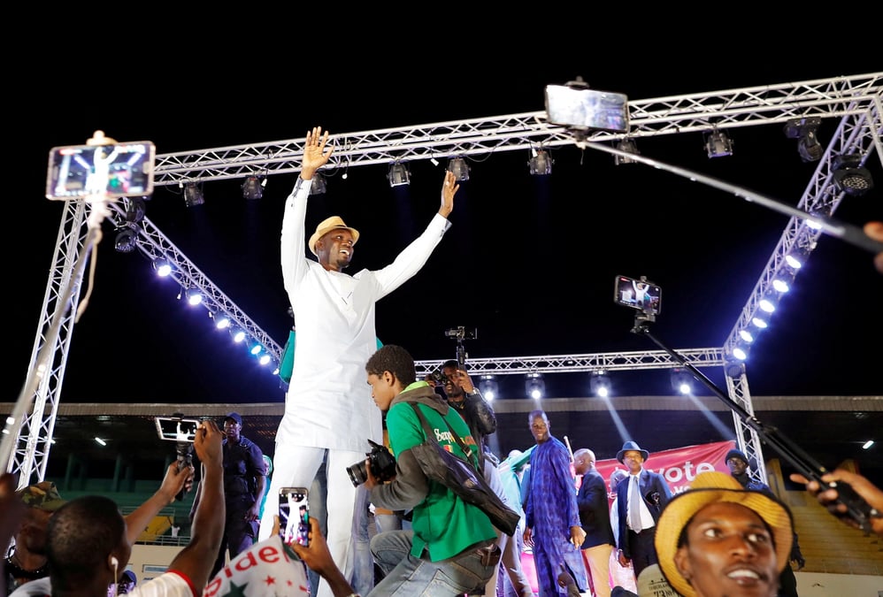 Ousmane sonko lors de sa campagne electorale de 2019