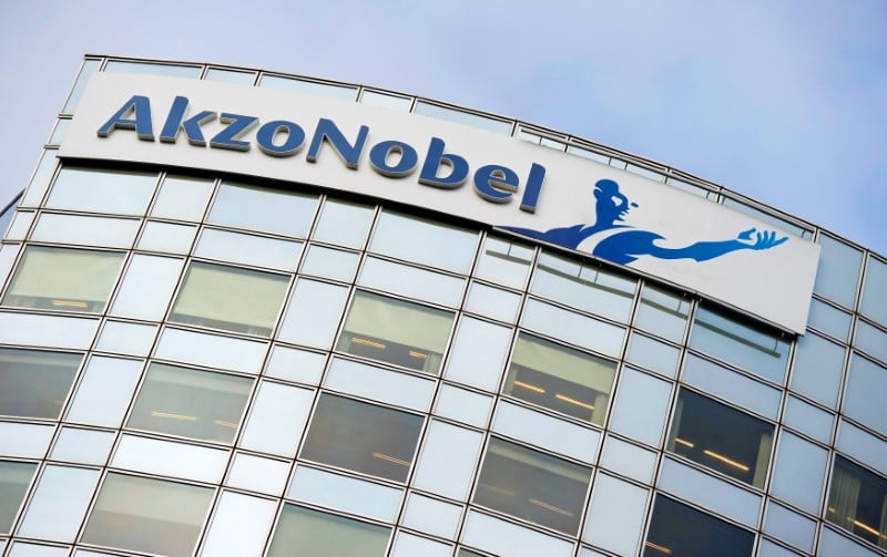 File photo: akzo nobel's logo is seen in amsterdam
