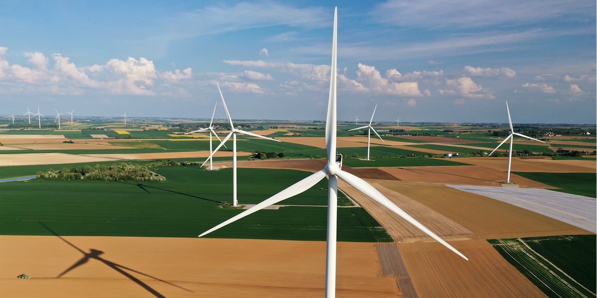 éolienne, france, champs