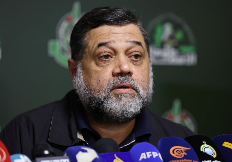 Un representant du hamas, osama hamdan, participe a une conference de presse a beyrouth