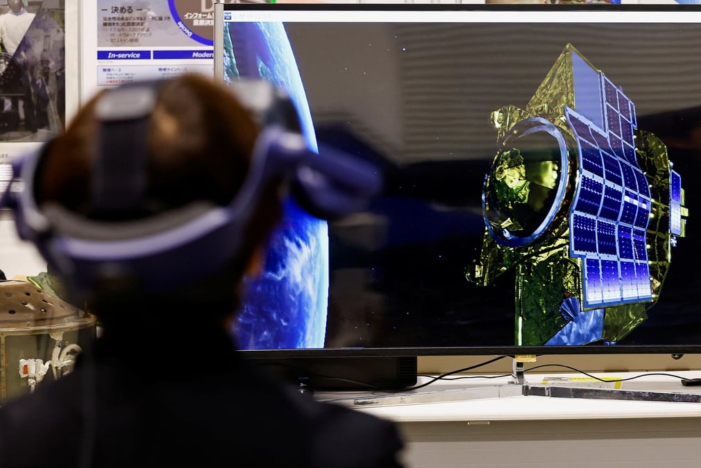 Simulation d'alunissage du smart lander for investigating moon (slim) de la jaxa, a tokyo