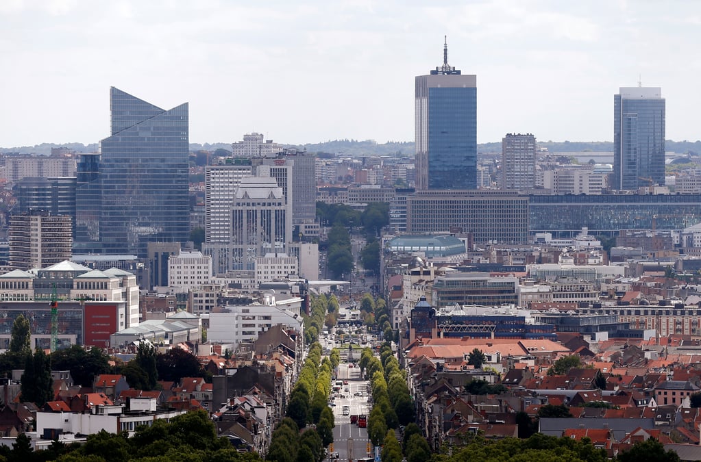 Des "gilets jaunes" belges manifestent a bruxelles
