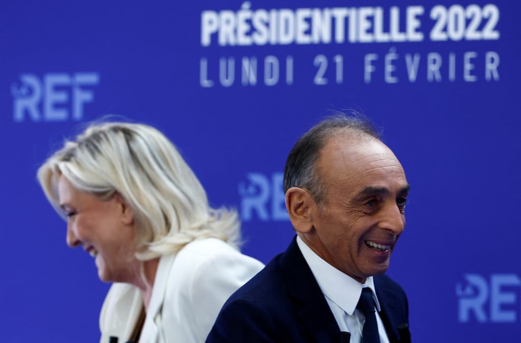 Zemmour et le pen se saluent a l'occasion d'un "grand oral" du medef