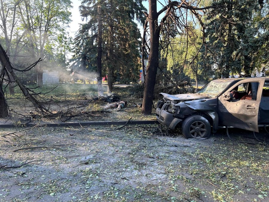 Site d'un tir de missile russe dans la ville de vilniansk